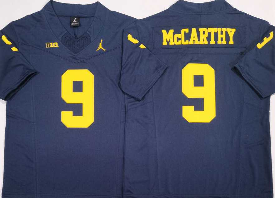 Men%27s Michigan Wolverines #9 J.J. McCarthy Navy 2024 F.U.S.E. Stitched Jersey